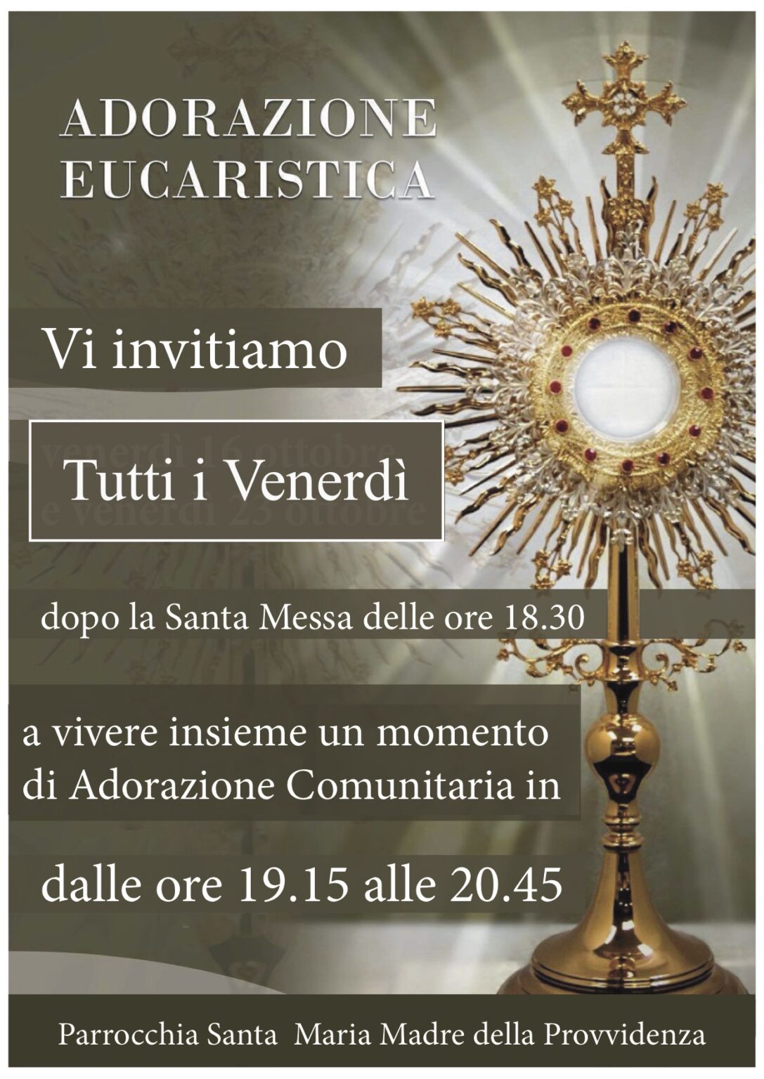 Preghiere Per L Adorazione Eucaristica ADORAZIONE EUCARISTICA – Santa Maria Madre della Provvidenza
